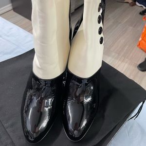 Authentic New Chanel black and white boots 40.5